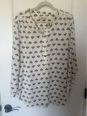 Loft Cream Blouse With Firefly Design Size XL